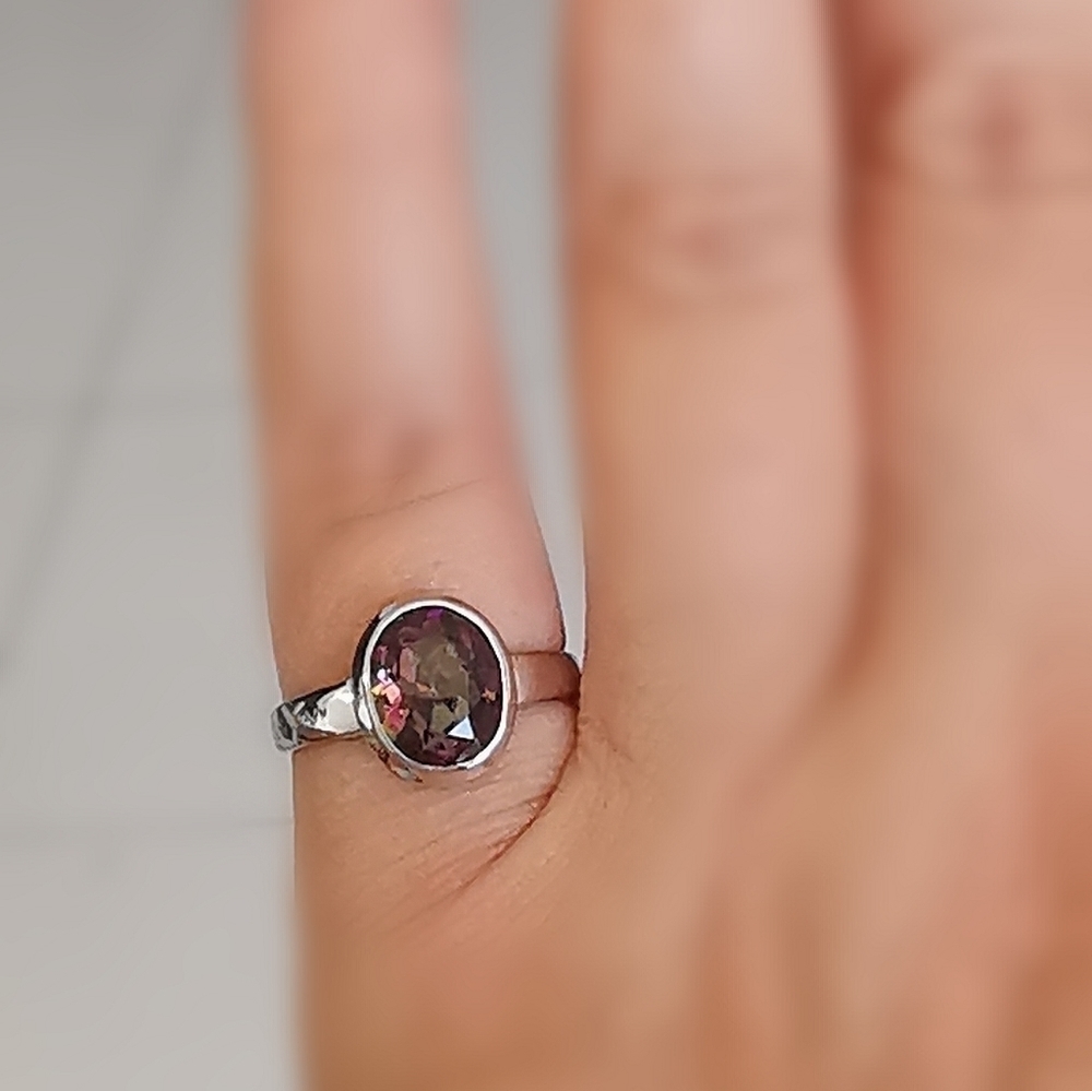 Sterling silver 2ct Mystic Topaz ring size 7 🆕 - Picture 7 of 7